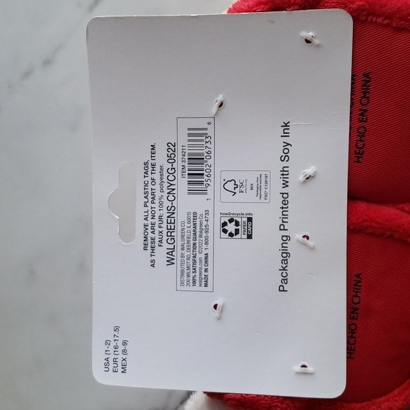 Make the Season Bright My First Christmas Booties w Striped Hat Bear 0-6 MOS - Picture 5 of 6